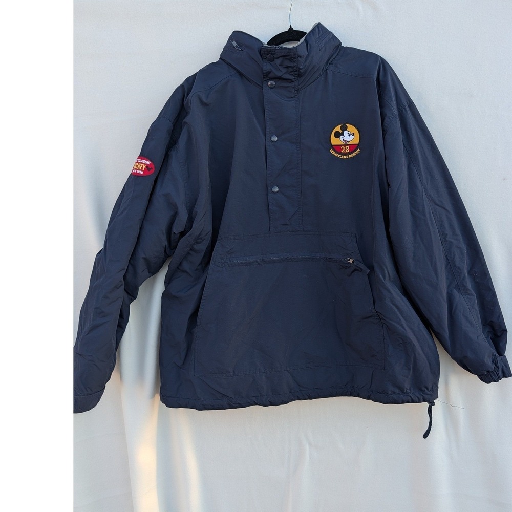 Disney Disneyland Resort Mickey Mouse 28 Navy Blue Anorak Jacket Mens XL